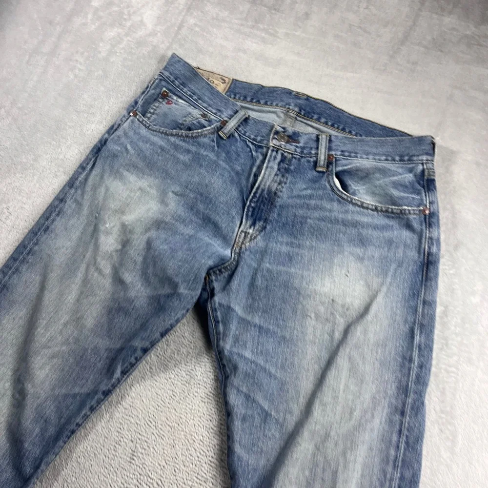 Polo Ralph Lauren Hampton Straight Jeans Mens 32x32 Light Wash Blue Denim RL